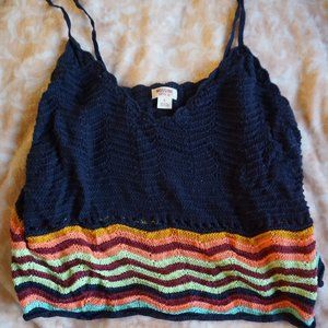 Dark Blue Tank Top with Colors on Bottom